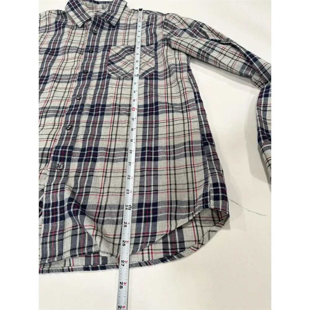 Banana Republic Men's Plaid Button-Up Shirt Multicolor Size S Standard Gray‎